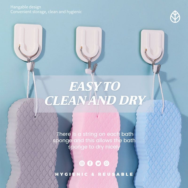 🧼3D Magic Exfoliating Bath Sponge—👶Ultra-Soft PVA, No Body Wash Needed🌟