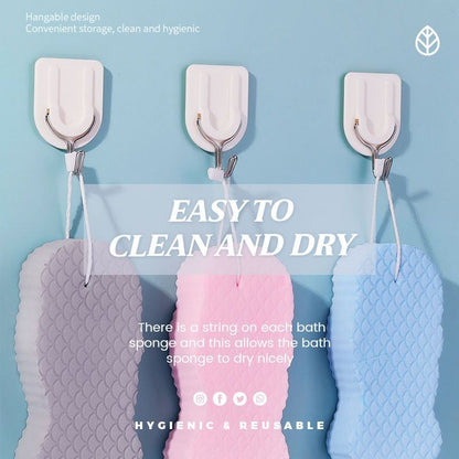 🧼3D Magic Exfoliating Bath Sponge—👶Ultra-Soft PVA, No Body Wash Needed🌟