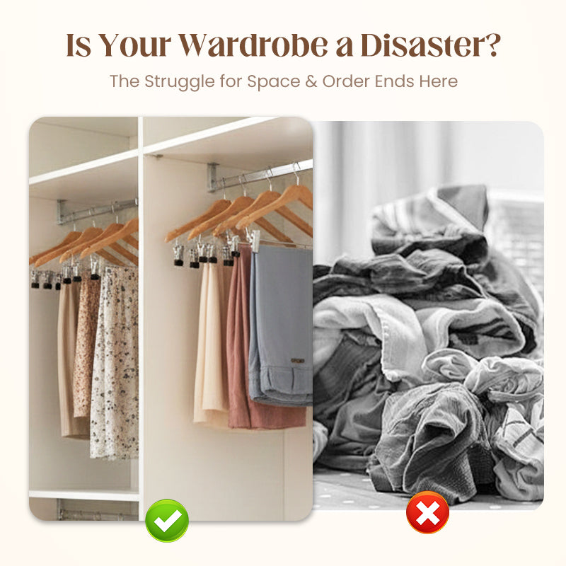🏆360° Swivel Multi-Hook Wardrobe Organizer — ✨Strong Hold & No-Drill Easy Install✅