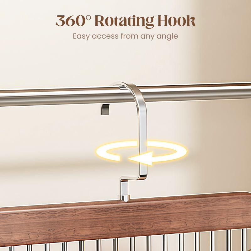 🏆360° Swivel Multi-Hook Wardrobe Organizer — ✨Strong Hold & No-Drill Easy Install✅