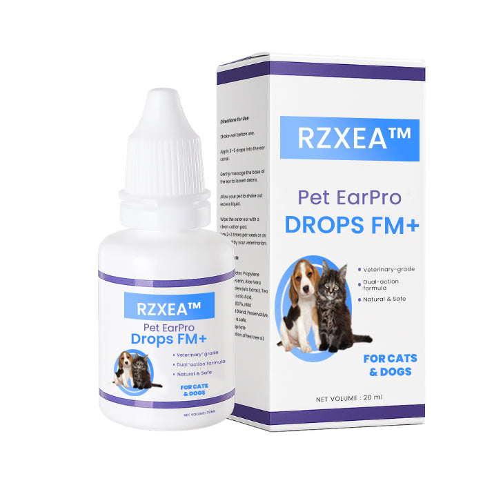 🏆RZXEA™ Pet EarPro Drops FM+ —Heal Fast & Stop the Itch | Advanced Pet Ear Infection Drops for Mites, Yeast & Bacteria - Vet Grade Formula